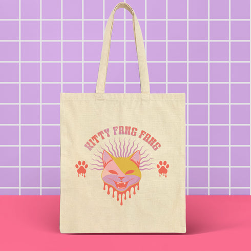 Kitty Cat Canvas Tote